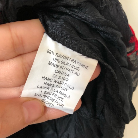 Vintage AXL silk blend red and black v-neck dress - Picture 15 of 15